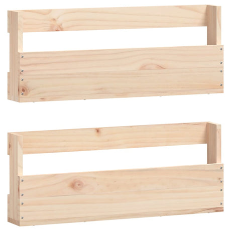 Vidaxl Wall Shoes Racks 2 St 59x9x23 cm Solid fyrretræ