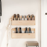 Vidaxl Wall Shoes Racks 2 St 59x9x23 cm Solid fyrretræ