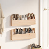 Vidaxl Wall Shoes Racks 2 St 59x9x23 cm Solid fyrretræ