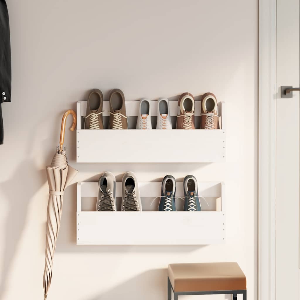 Vidaxl Shoe Racks 2 St 59x9x23 cm Solid fyrretræ