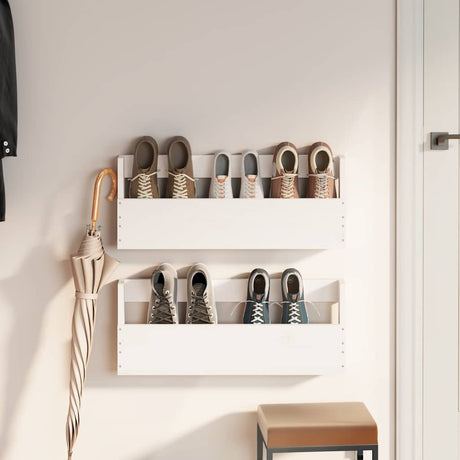 Vidaxl Shoe Racks 2 St 59x9x23 cm Solid fyrretræ