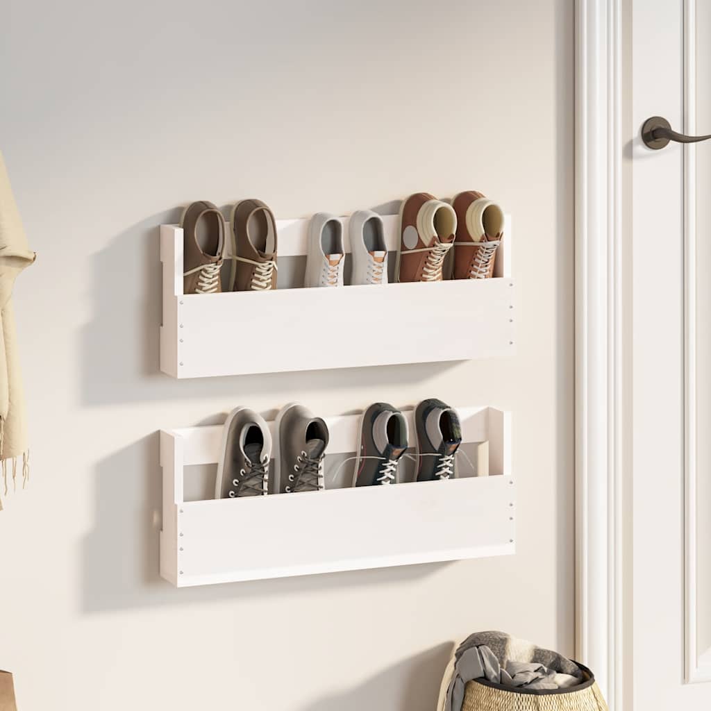 Vidaxl Shoe Racks 2 St 59x9x23 cm Solid fyrretræ