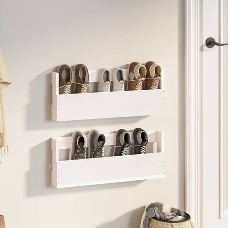 Vidaxl Shoe Racks 2 St 59x9x23 cm Solid fyrretræ