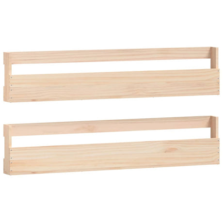 Vidaxl vægsko Racks 2 stk 110x9x23 cm solid fyrretræ