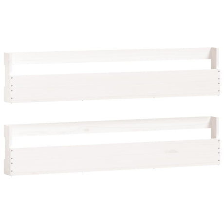 Vidaxl vægsko Racks 2 stk 110x9x23 cm Solid fyrretræ hvid hvid