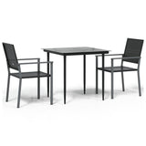 Vidaxl 3-delige tuinset met kussens poly rattan en staal