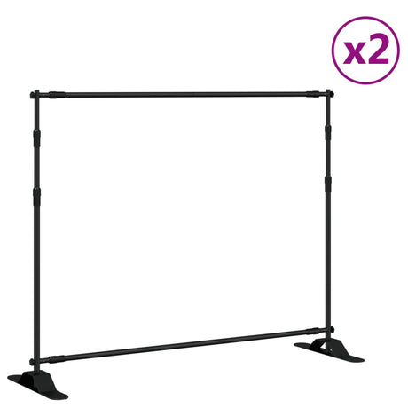 Vidaxx baggrundsstativer 2 stk 254x243 cm stål sort