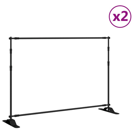 Vidaxx baggrundsstativer 2 stk 305x243 cm stål sort