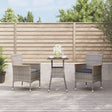Vidaxl 3-delige bistroset met kussens poly rattan grijs