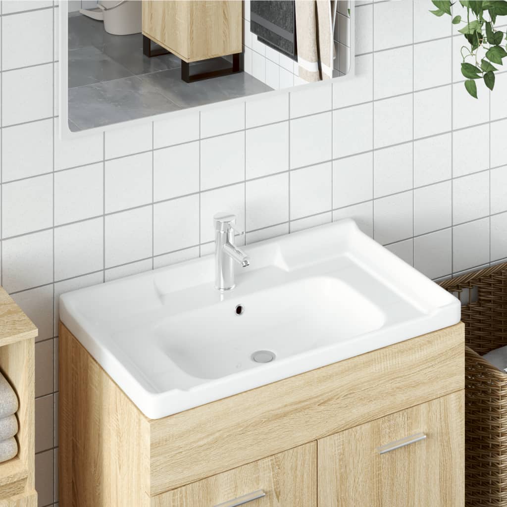 Vidaxx rektangulær vaskbasin 91.5x48x23 cm keramisk hvid
