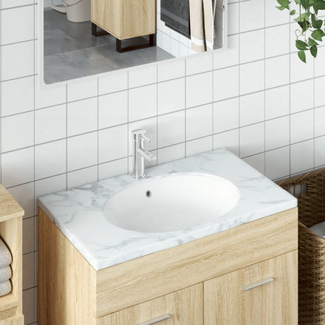 Vidaxl Washbasin Oval 43x35x19 cm keramisk hvid