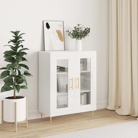 Vidaxl dressoir 69,5x34x90 cm bewerkt hout hoogglans wit