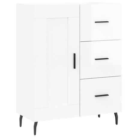 Vidaxl dressoir 69,5x34x90 cm bewerkt hout hoogglans wit