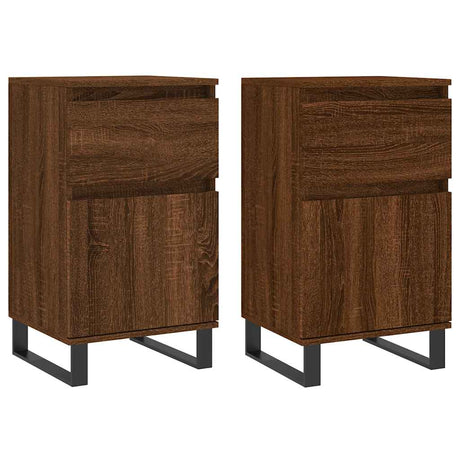 Vidaxl dressoirs 2 st 40x35x70 cm bewerkt hout bruin eikenkleur