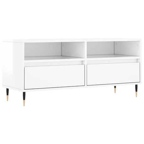 Vidaxl tv-meubel 100x34,5x44,5 cm bewerkt hout hoogglans wit