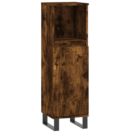 Vidaxl badkamerkast 30x30x100 cm bewerkt hout gerookt eikenkleurig