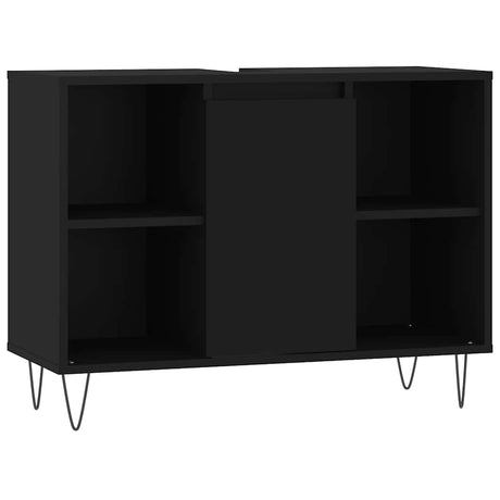 Vidaxl badkamerkast 80x33x60 cm bewerkt hout zwart