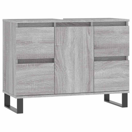 Vidaxl badkamerkast 80x33x60 cm bewerkt hout grijs sonoma eikenkleurig