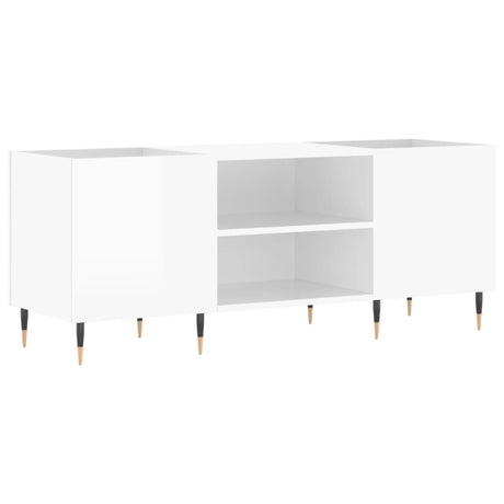 Vidaxl platenkast 121x38x48 cm bewerkt hout hoogglans wit