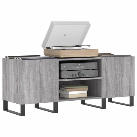 Vidaxl platenkast 121x38x48 cm bewerkt hout grijs sonoma eikenkleurig