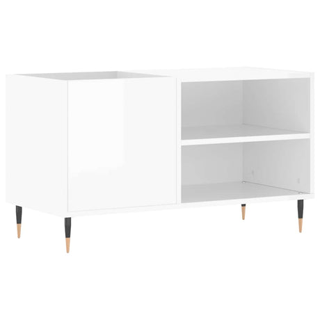 Vidaxl platenkast 85x38x48 cm bewerkt hout hoogglans wit