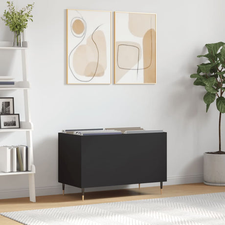 Vidaxl platenkast 74,5x38x48 cm bewerkt hout zwart
