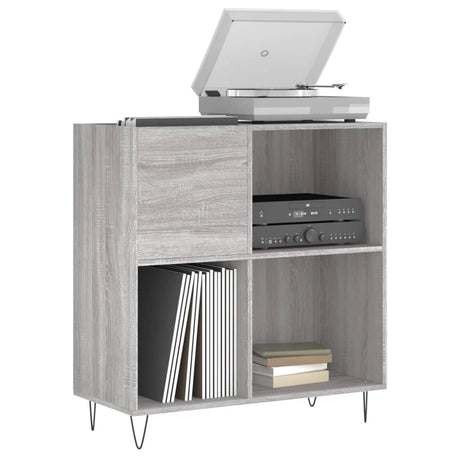 Vidaxl platenkast 84,5x38x89 cm bewerkt hout grijs sonoma eikenkleurig