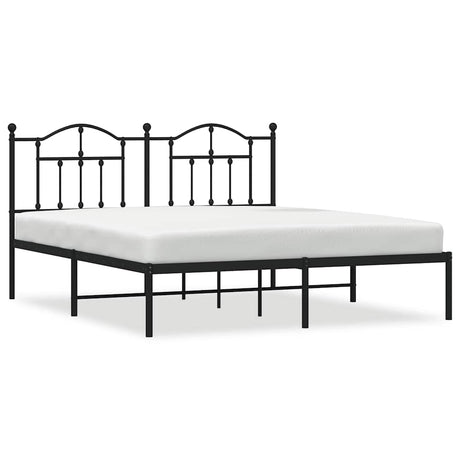 Vidaxl bedframe met hoofdbord metaal zwart 183x213 cm