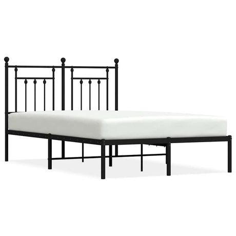 Vidaxl bedframe met hoofdbord metaal zwart 120x200 cm
