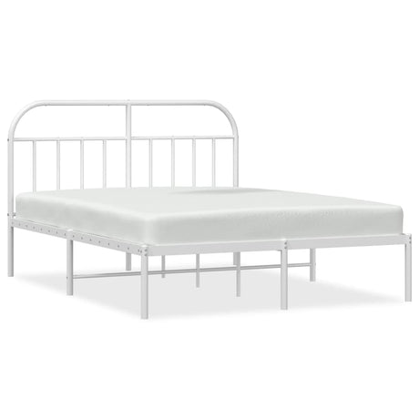 Vidaxl bedframe met hoofdbord metaal wit 180x200 cm