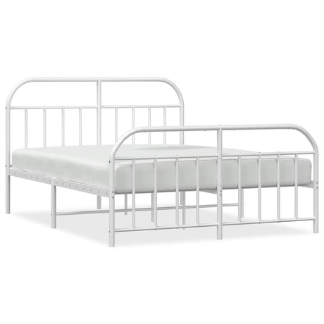 Vidaxl bedframe met hoofd- en voeteneinde metaal wit 183x213 cm