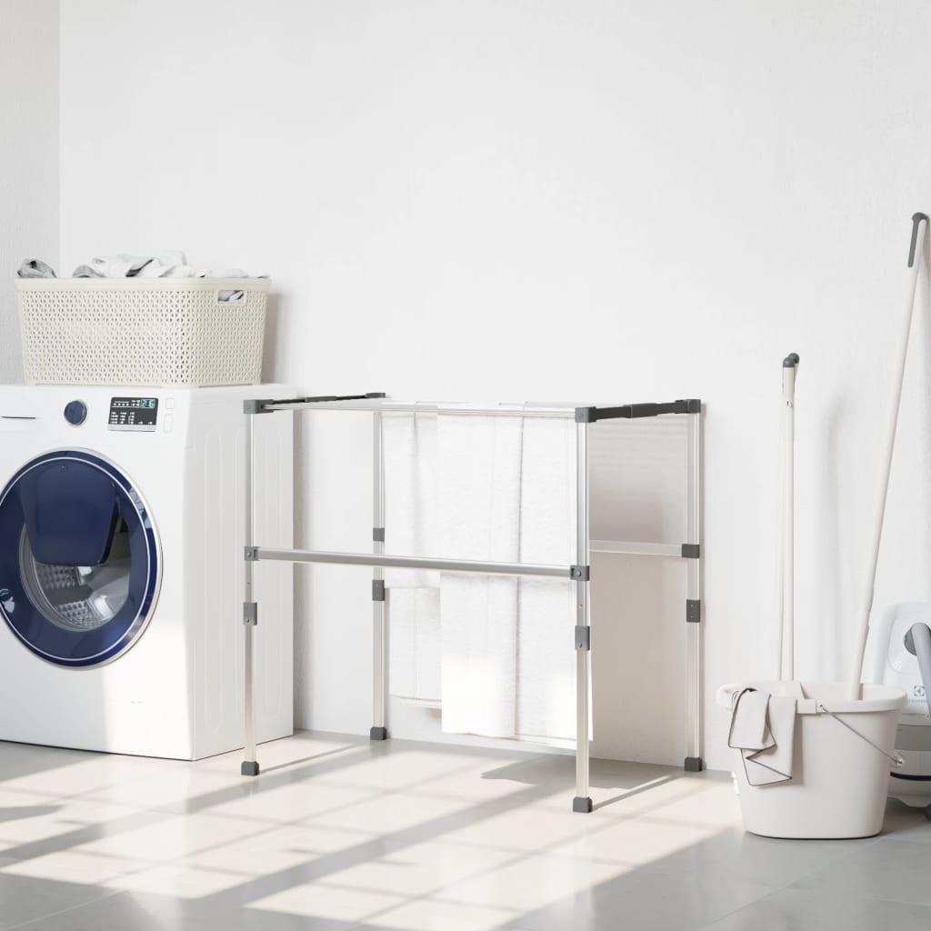Vidaxl droogrek 83x(50-55)x(40-85) cm aluminium