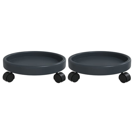 Vidaxl plantentrolleys 2 st met wielen ø34 cm 35 kg grijs