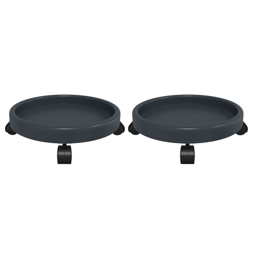 Vidaxl plantentrolleys 2 st met wielen ø34 cm 35 kg grijs