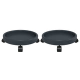 Vidaxl plantentrolleys 2 st met wielen ø34 cm 35 kg grijs