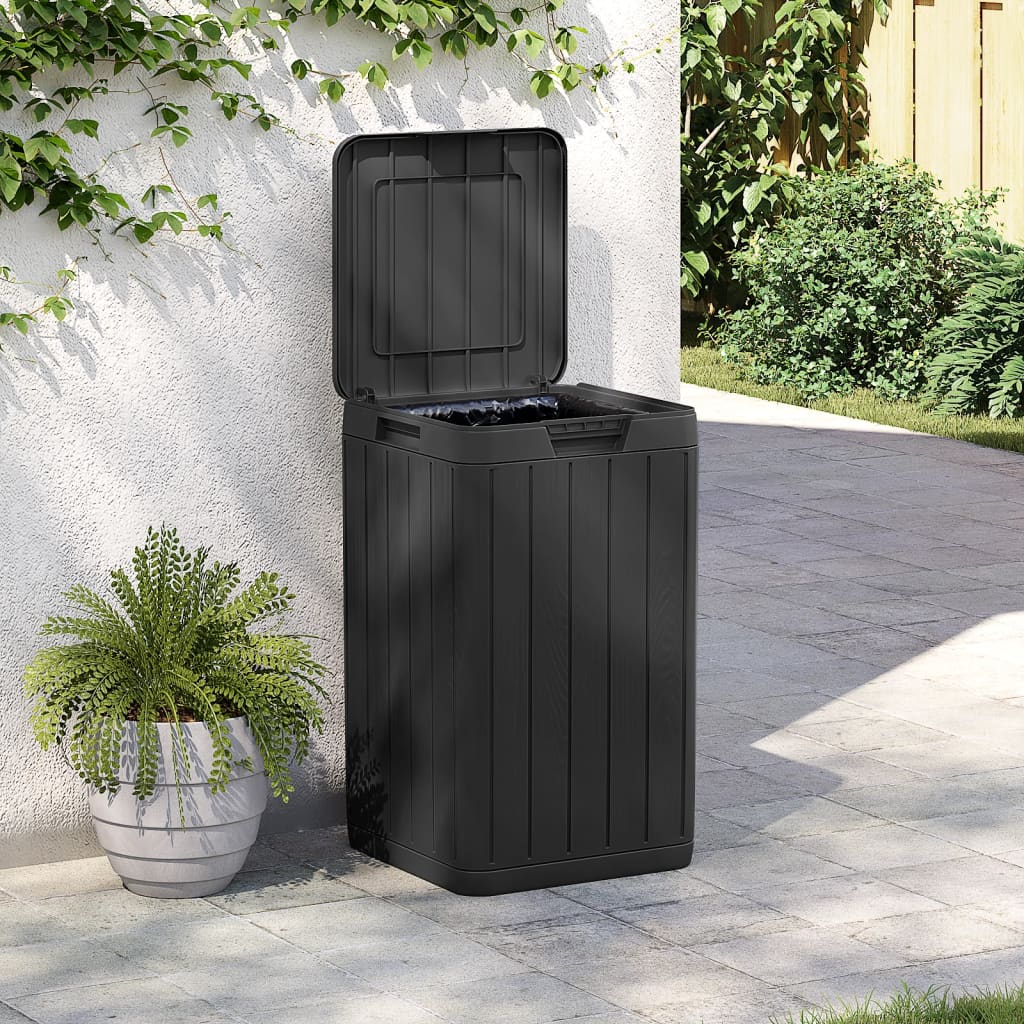 Vidaxl Garden Waste Bin 38x38x65 cm Polypropen Anthracite -farvet