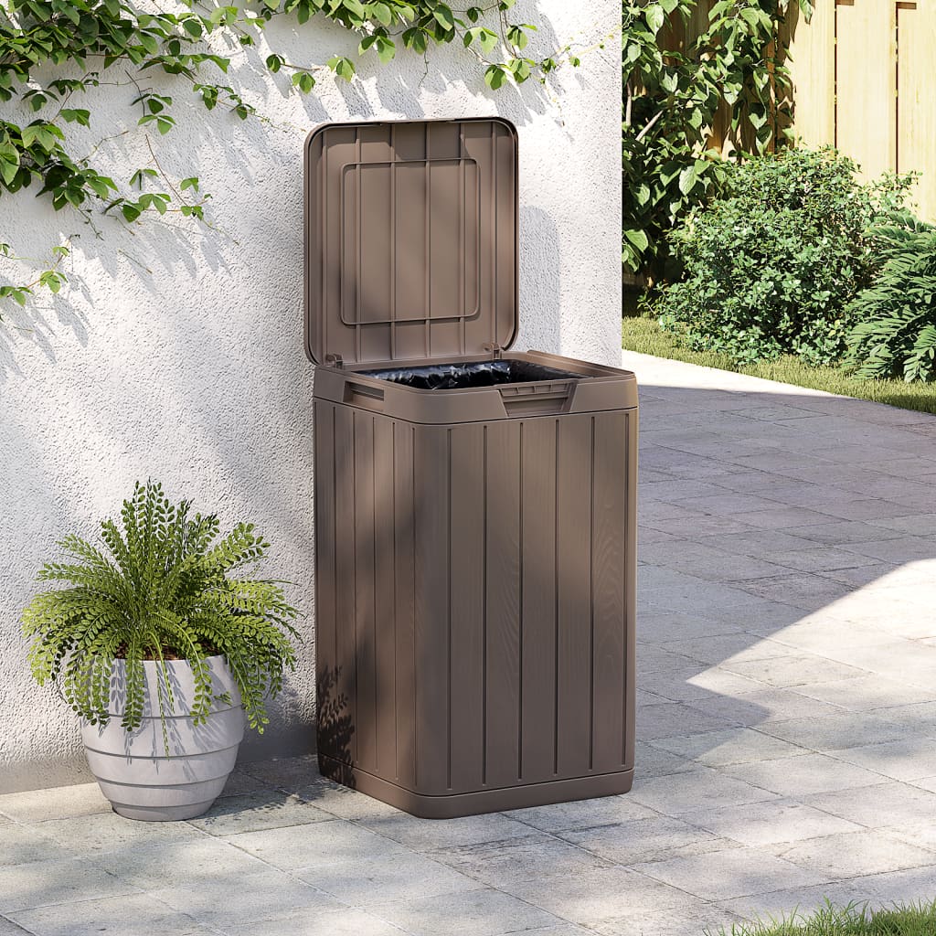Vidaxl Garden Waste Bin 38x38x65 cm polypropenbrun