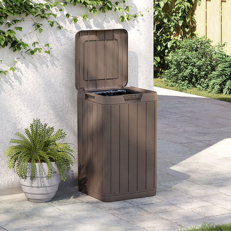 Vidaxl Garden Waste Bin 38x38x65 cm polypropenbrun