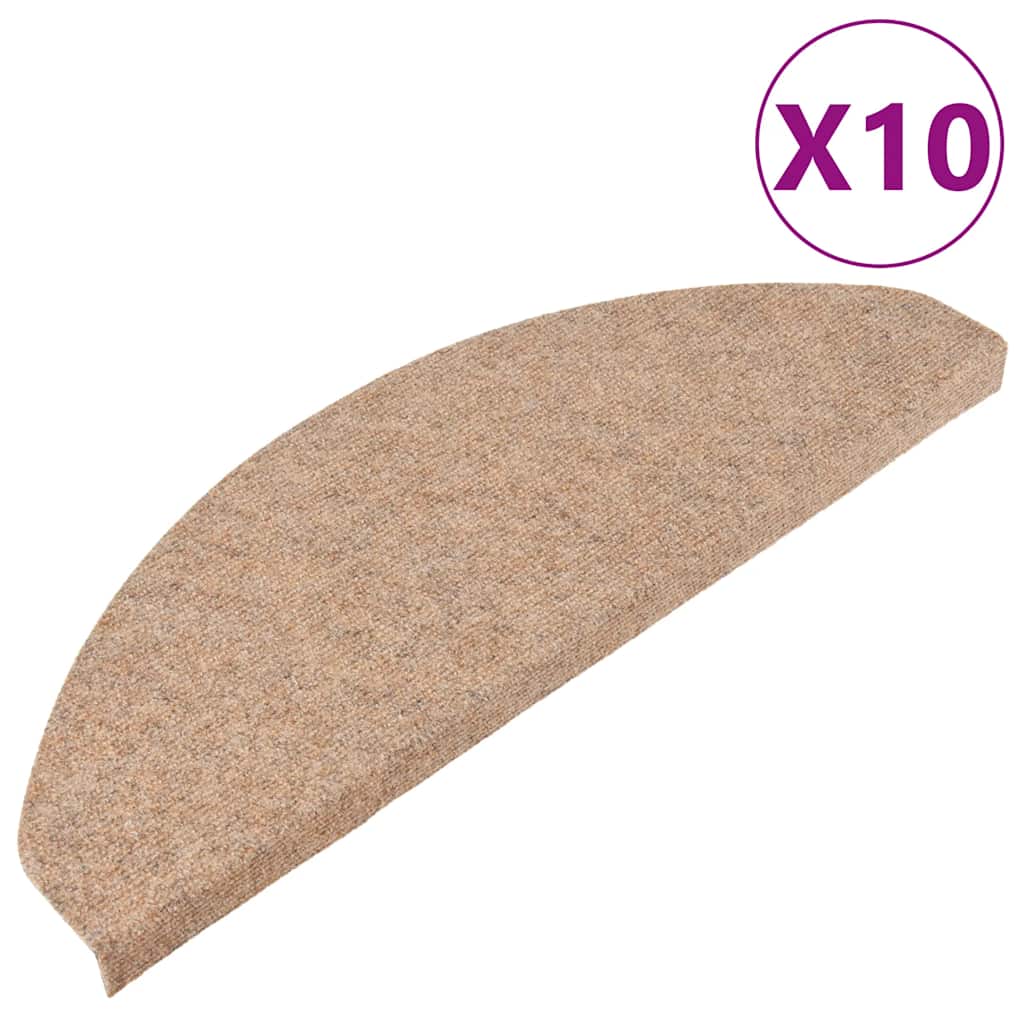 Vidaxl Stair Mats Selvklæbende 10 stk 65x22,5x3,5 cm beige