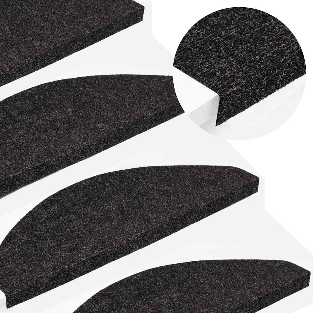 Vidaxl Stair Mats Self -fast 10 stk. 65x22,5x3,5 cm Anthracite -farvet