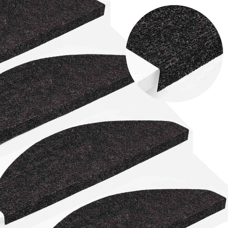 Vidaxl Stair Mats Self -fast 10 stk. 65x22,5x3,5 cm Anthracite -farvet