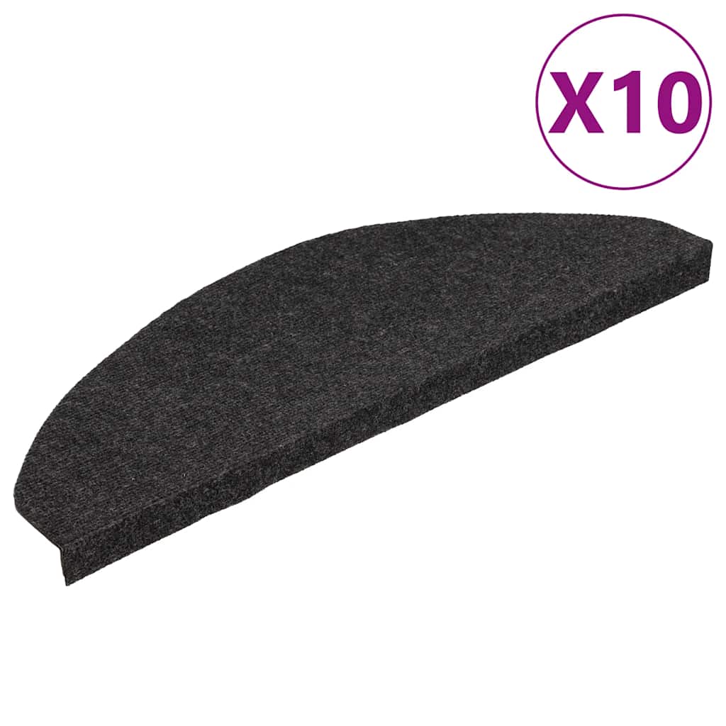 Vidaxl Stair Mats Self -fast 10 ST 65x22,5x3,5 cm sort