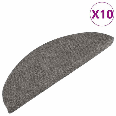 Vidaxl Stair Mats Self -fast 10 st 56x17x3 cm grå