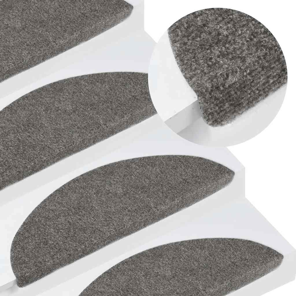 Vidaxl Stair Mats Self -fast 10 st 56x17x3 cm grå