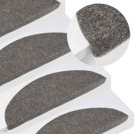 Vidaxl Stair Mats Self -fast 10 st 56x17x3 cm grå