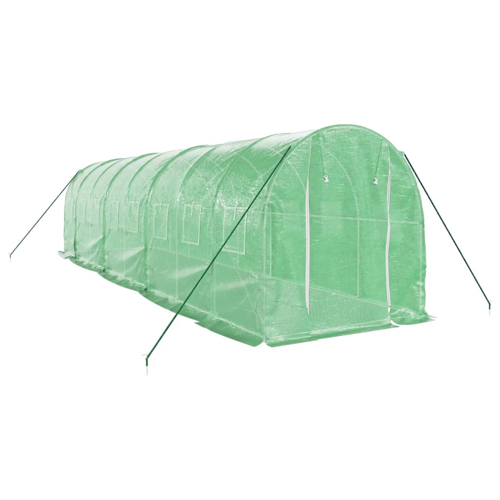 Vidaxl Garden Greenhouse med stålramme 16 m² 8x2x2 m grøn