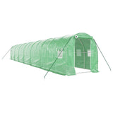 Vidaxl Garden Greenhouse med stålramme 28 m² 14x2x2 m grøn
