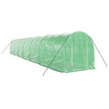 Vidaxl Garden Greenhouse med stålramme 28 m² 14x2x2 m grøn