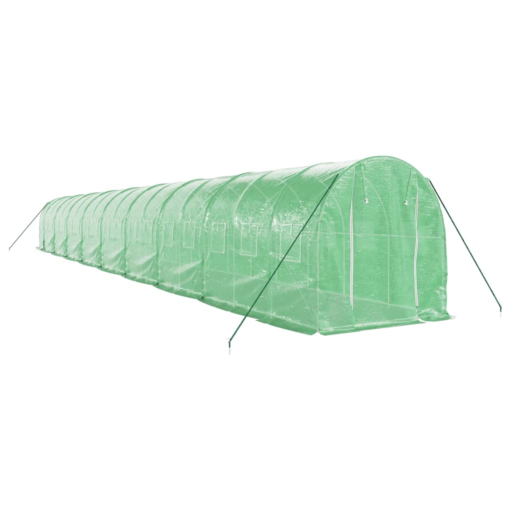 Vidaxl Garden Greenhouse med stålramme 36 m² 18x2x2 m grøn