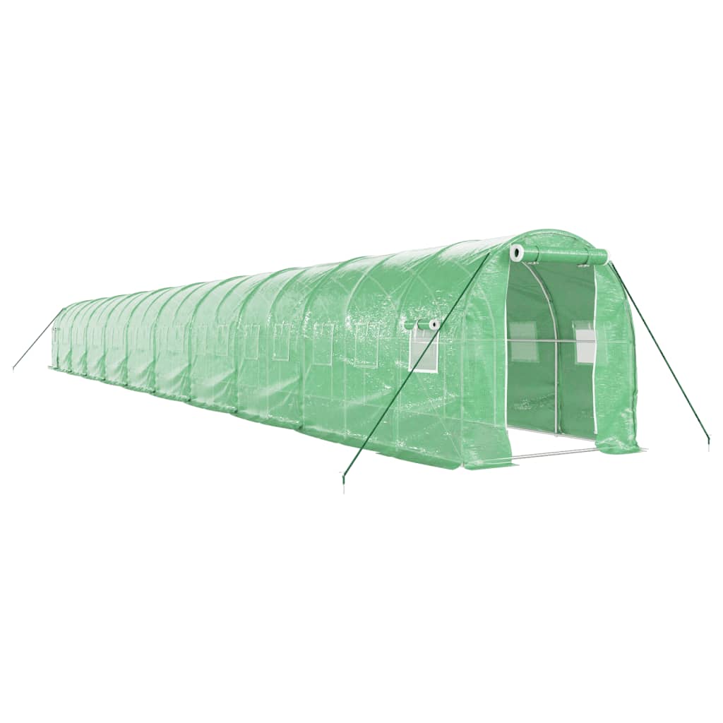 Vidaxl Garden Greenhouse med stålramme 40 m² 20x2x2 m grøn